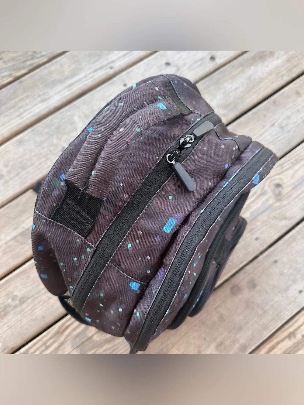 Pottery Barn Teen Minecraft The End Bookbag Backpack Lunch Box Black Blue Space